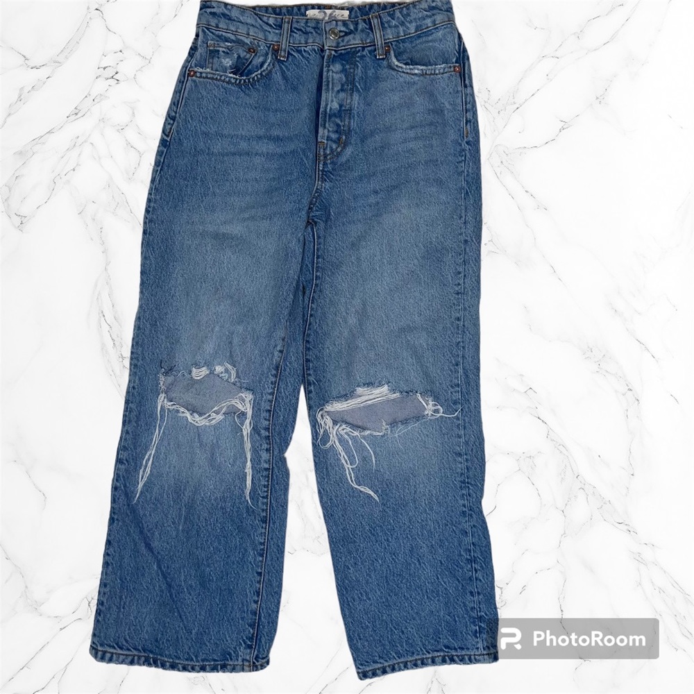 We the Free | Free People Crop Wide Leg Destroyed Jeans
